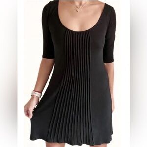 Eileen Fisher Black Mini Dress/ Tunic Lagenlook 100% Silk size Large